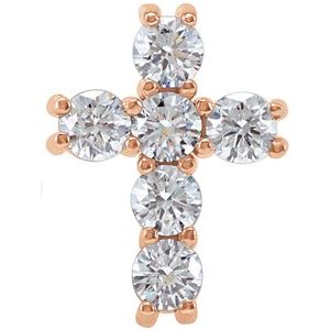14K Rose Gold 1/2 CTW Natural Diamond Cross Pendant