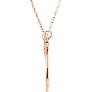 14K Rose Gold Script Initial J 16" Necklace