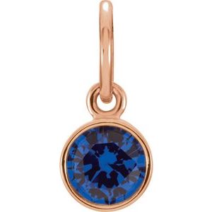 14K Rose Posh Mommy® Imitation Blue Sapphire Charm/Pendant