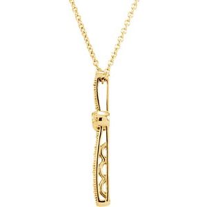 14K Yellow Gold .05 CTW Natural Diamond Cross 18" Necklace