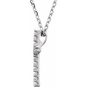 14K White Gold .06 CTW Natural Diamond Petite Cross 16" Necklace