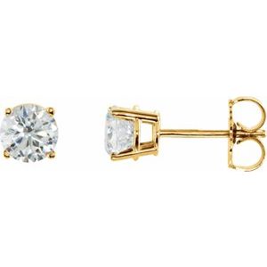 14K Yellow Gold 6 mm Stuller Lab-Grown Moissanite Earrings