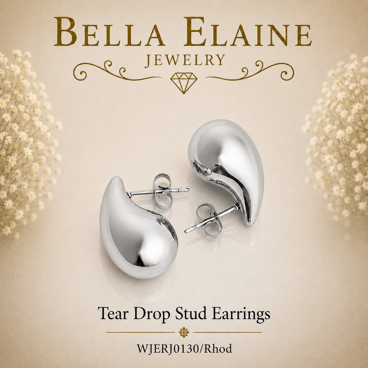 Teardrop Stud Earrings