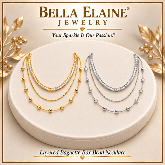 Layered Baguette Box Bead Necklace