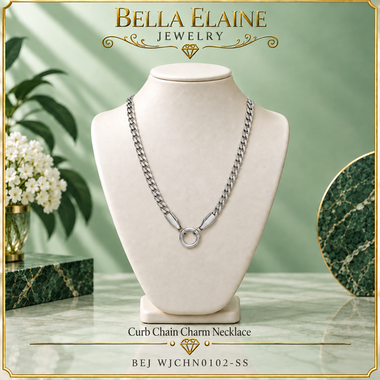 Curb Chain Charm Necklace
