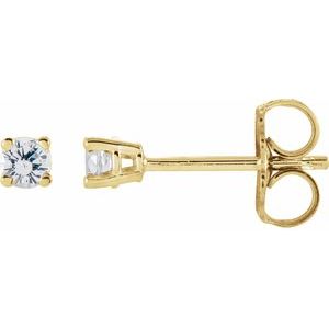 14K Yellow Gold 4 mm Stuller Lab-Grown Moissanite Earrings
