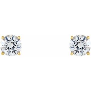 14K Yellow Gold 5 mm Natural White Sapphire Earrings