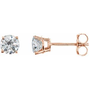 14K Rose Gold 3/4 CTW Natural Diamond Earrings