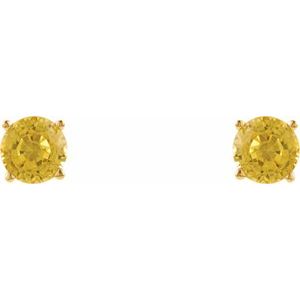 14K Yellow Gold 5 mm Natural Yellow Sapphire Earrings