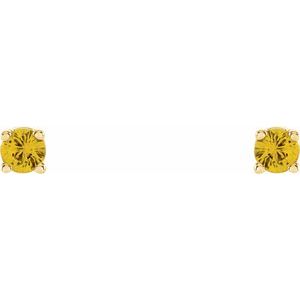 14K Yellow Gold 2.5 mm Natural Yellow Sapphire Earrings