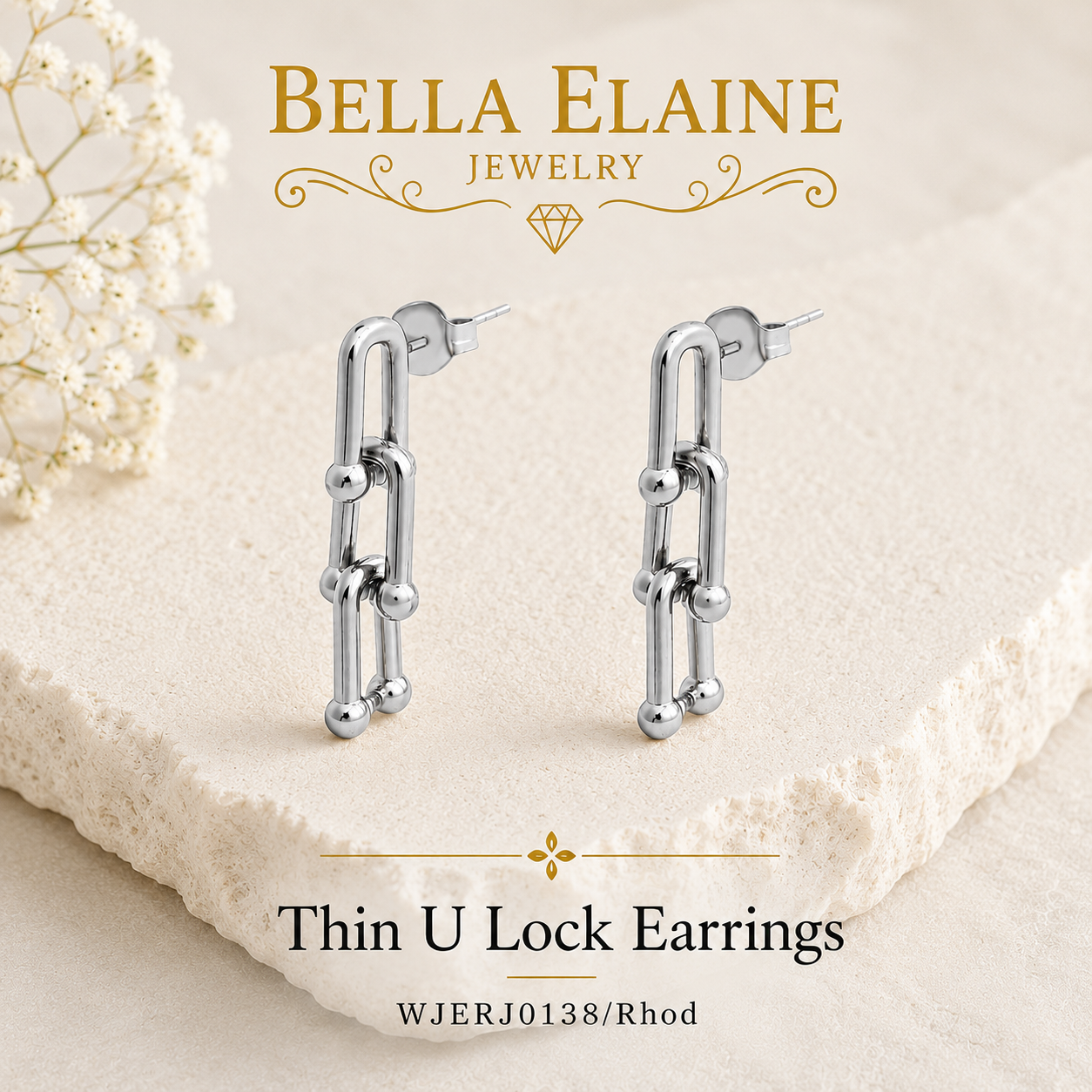 Thin U Lock Earrings