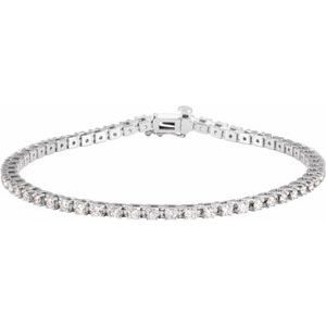 14K White 2 1/4 CTW Natural Diamond Line 7 1/4" Bracelet 