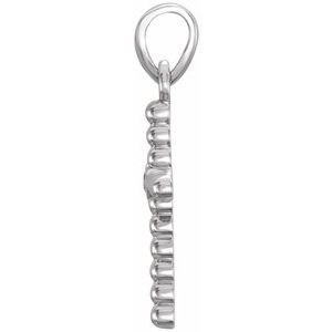 14K White Gold 19.1x9.5 mm .015 CTW Natural Diamond Beaded Cross Pendant
