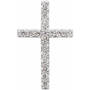 Platinum 1/6 CTW Natural Diamond Petite Cross Pendant