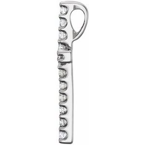 Platinum 1/6 CTW Natural Diamond Petite Cross Pendant