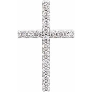 Platinum 1/4 CTW Natural Diamond Petite Cross Pendant