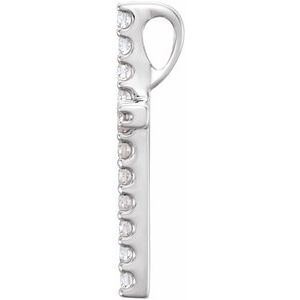 Platinum 1/5 CTW Natural Diamond Petite Cross Pendant