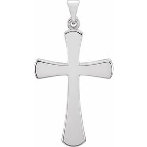 14K White Gold Cross Pendant