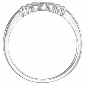 14K White Gold Cross Chastity Ring