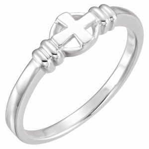 14K White Gold Cross Chastity Ring