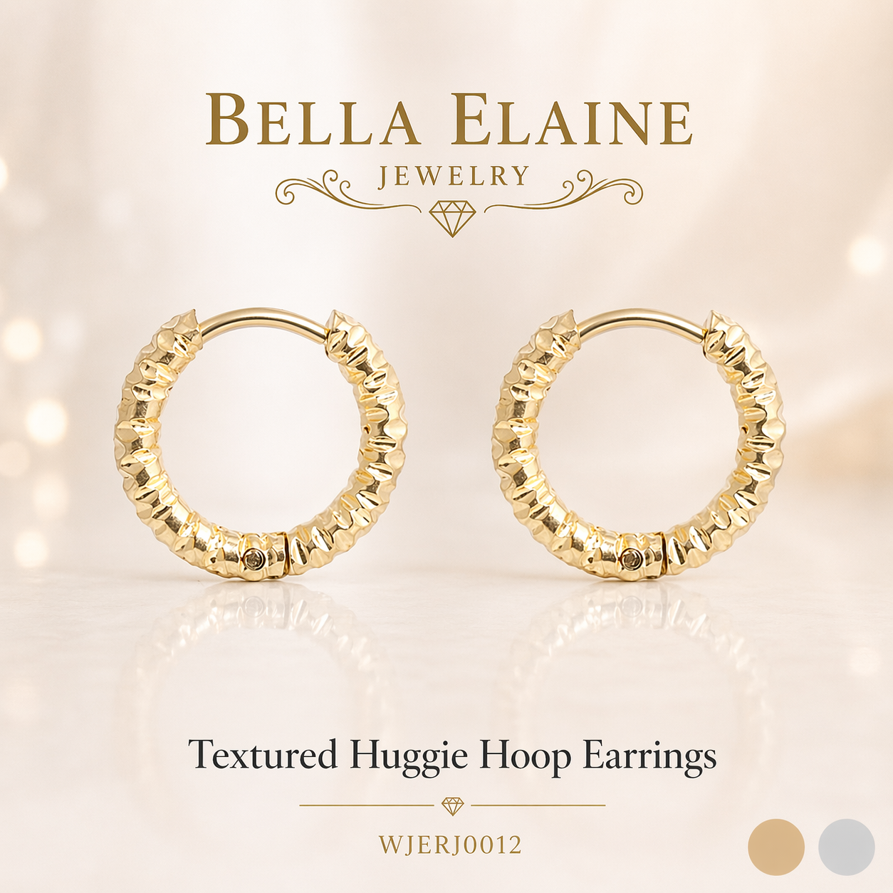 Textured Huggie Hoop Earrings