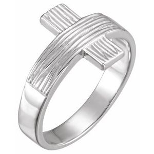 14K White Gold The Rugged CrossÂ® Chastity Ring Size 11