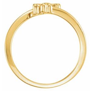 14K Yellow Gold .005 CT Natural Diamond Youth Cross Ring