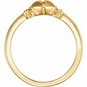 10K Yellow & Rose Gold Heart & Cross Ring