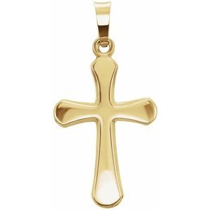 14K Yellow Gold 23.5x16.6 mm Cross Pendant