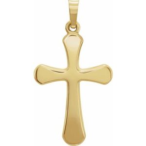 14K Yellow Gold 23.5x16.6 mm Cross Pendant