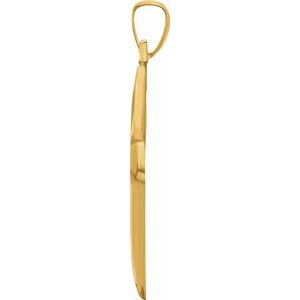 14K Yellow Gold 23.5x16.6 mm Cross Pendant