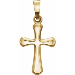 14K Yellow Gold 16x11 mm Cross Pendant