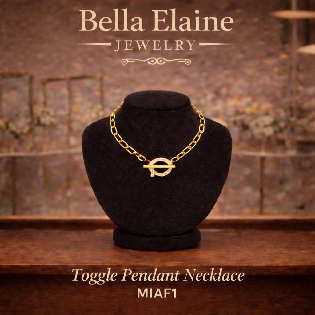 18K Gold Filled Toggle Pendant Necklace