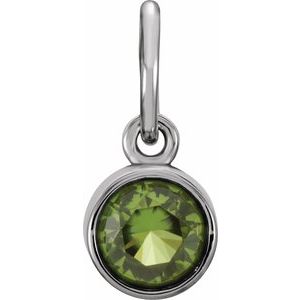 14K White Posh Mommy® Imitation Peridot Charm/Pendant