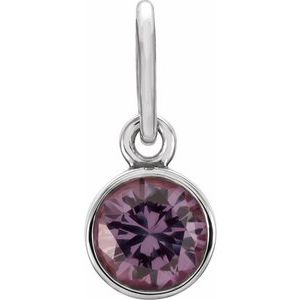 Sterling Silver Posh Mommy® Imitation Alexandrite Charm/Pendant