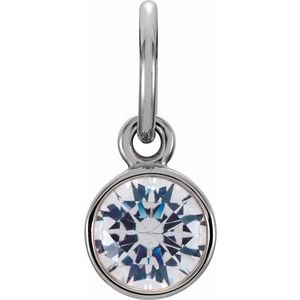 Sterling Silver Posh Mommy® Imitation Diamond Charm/Pendant