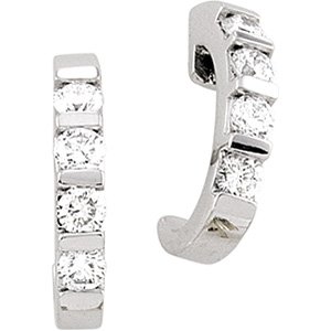 14K Yellow Gold 1/2 CTW Natural Diamond J-Hoop Earrings