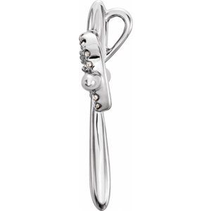 14K White Gold .04 CTW Natural Diamond Heart & Cross Pendant
