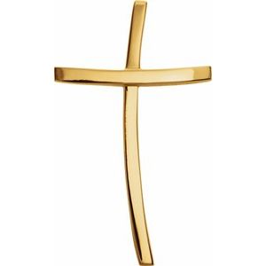 14K Yellow Gold 32x19.25 mm Cross Pendant