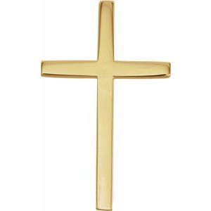 14K Yellow Gold 25.7x15.7 mm Cross Pendant