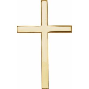 14K Yellow Gold 29.5x18.2 mm Cross Pendant
