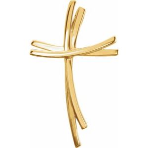 18K Yellow Gold 29x15 mm Cross Pendant
