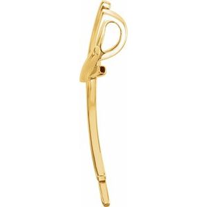 14K Yellow Gold 29x15 mm Cross Pendant