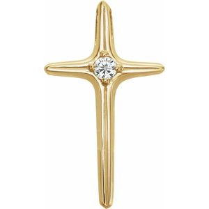 14K Yellow Gold .07 CTW Natural Diamond Cross Pendant