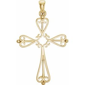 14K Yellow Gold Cross Pendant