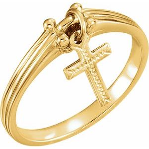 14K Yellow Gold Cross Ring