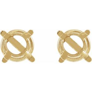 14K Yellow Gold 6 mm Natural Aquamarine Earrings