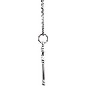 14K White Gold Cross 18" Necklace