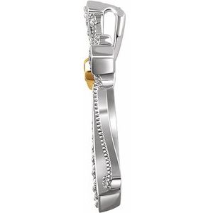 14K White/Yellow Gold 1/6 CTW Natural Diamond Cross Pendant