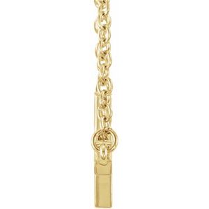 14K Yellow Gold 22x11.5 mm Sideways Cross 20" Necklace